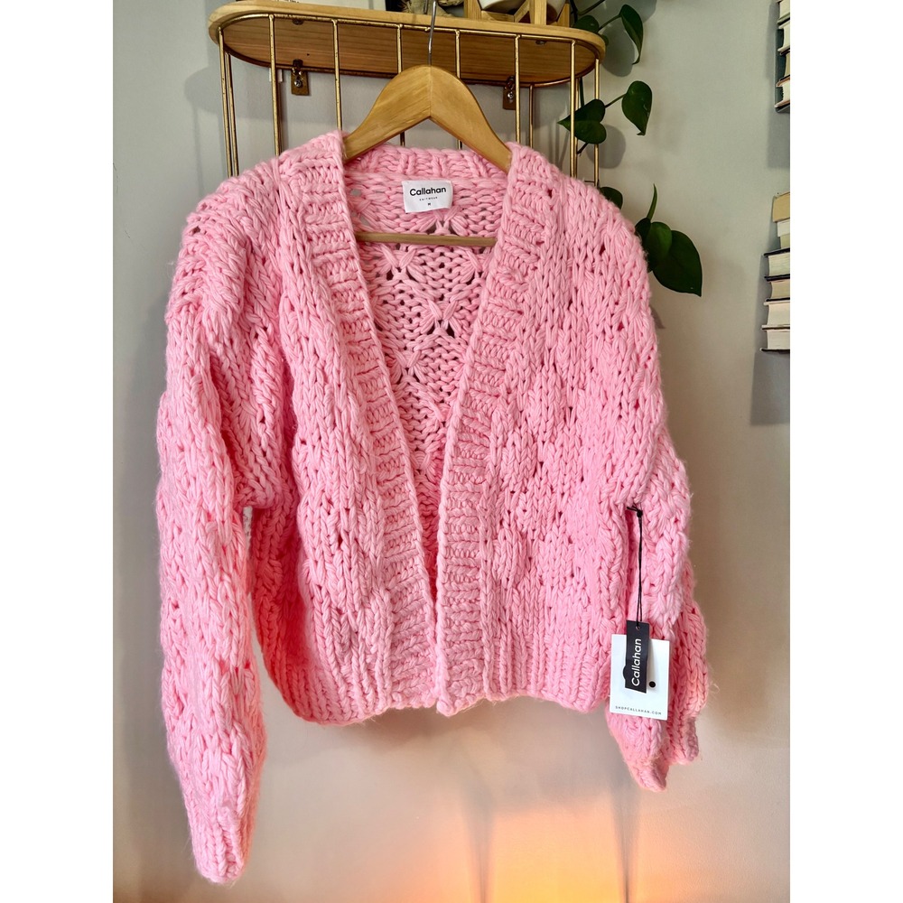 Callahan Knitwear Gigi Pink Chunky Cardigan Sz. M